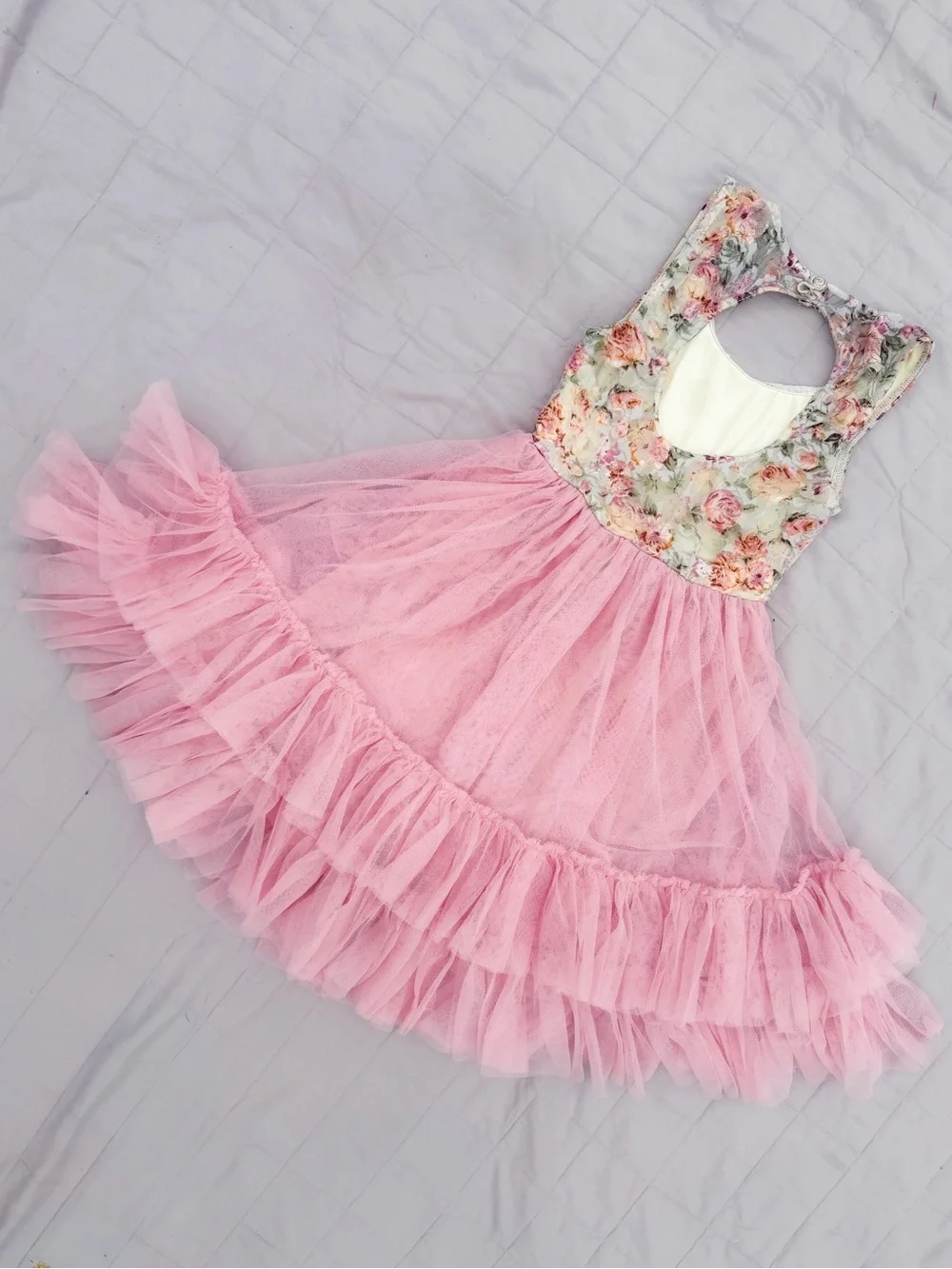 Weissman Love Story Pink Floral Lyrical Ballet Dance Costume Dress LC 10 12 Girl